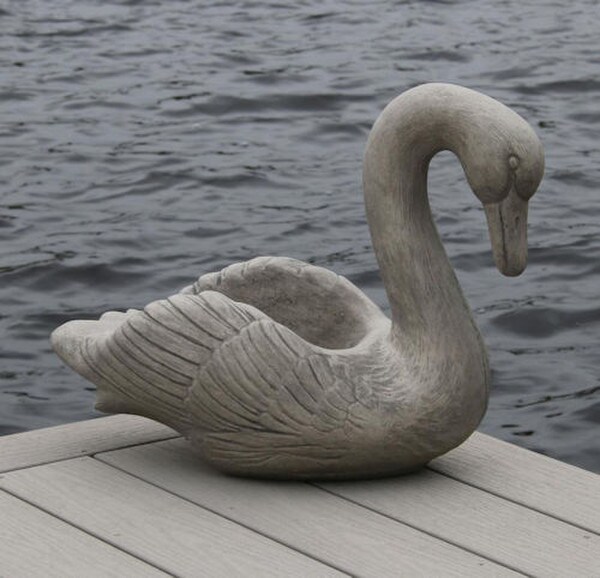 Swan Cement Planter Heavy Duty Made in America by Massarelli Statuary